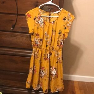Mustard floral dress